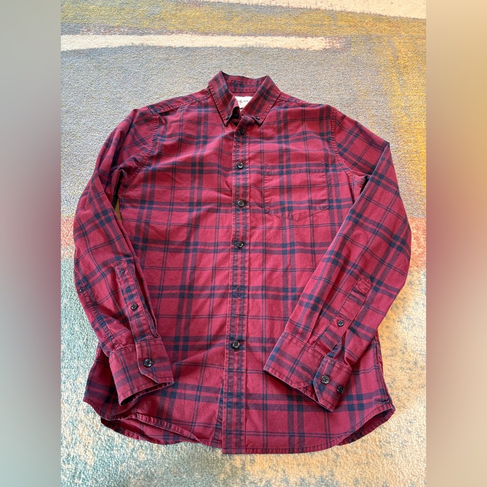 Goodfellow & Co Men's Red Plaid Shirt, Medium